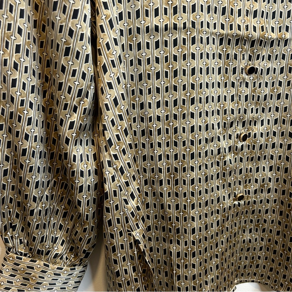 Laura Long Sleeve Geometric Print Blouse Brown Pattern - Picture 7 of 12